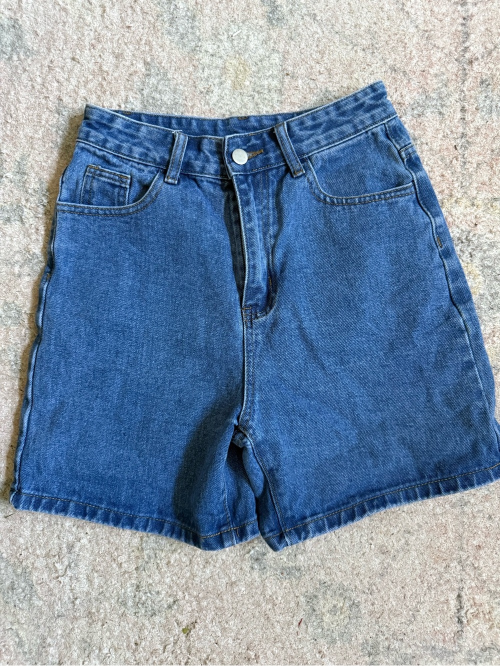 Vintage Style High-Rise Denim Shorts